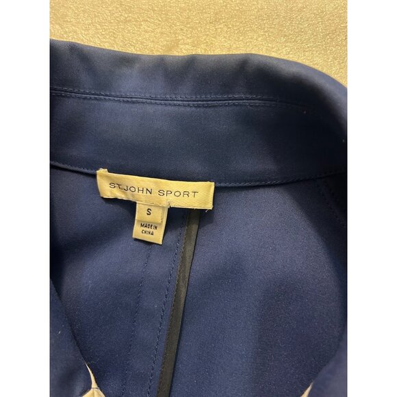 St. John Sport Womens Navy & White Double-Breasted Jacket Small - Picture 6 of 6
